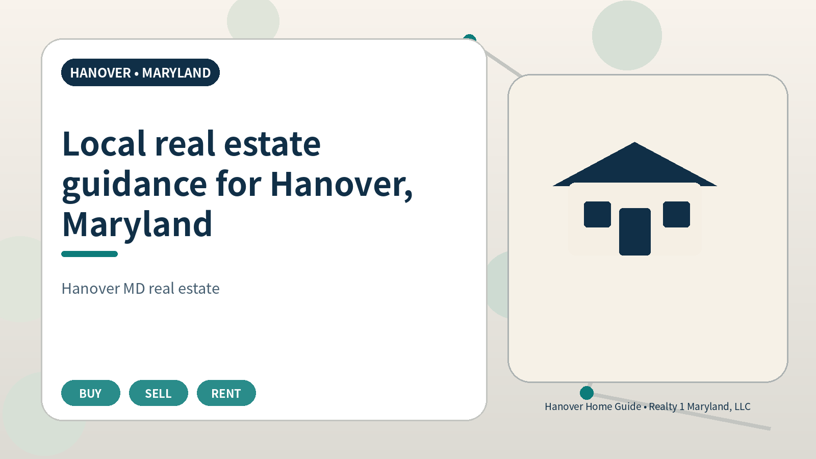 Local real estate guidance for Hanover, Maryland original illustration