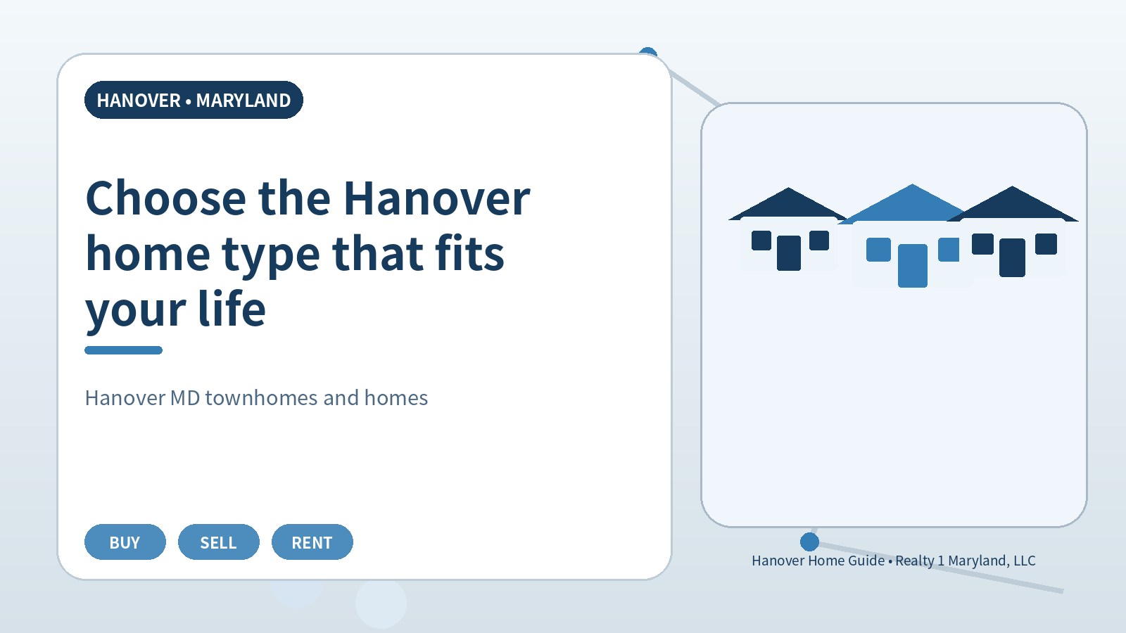 Choose the Hanover home type that fits your life original illustration