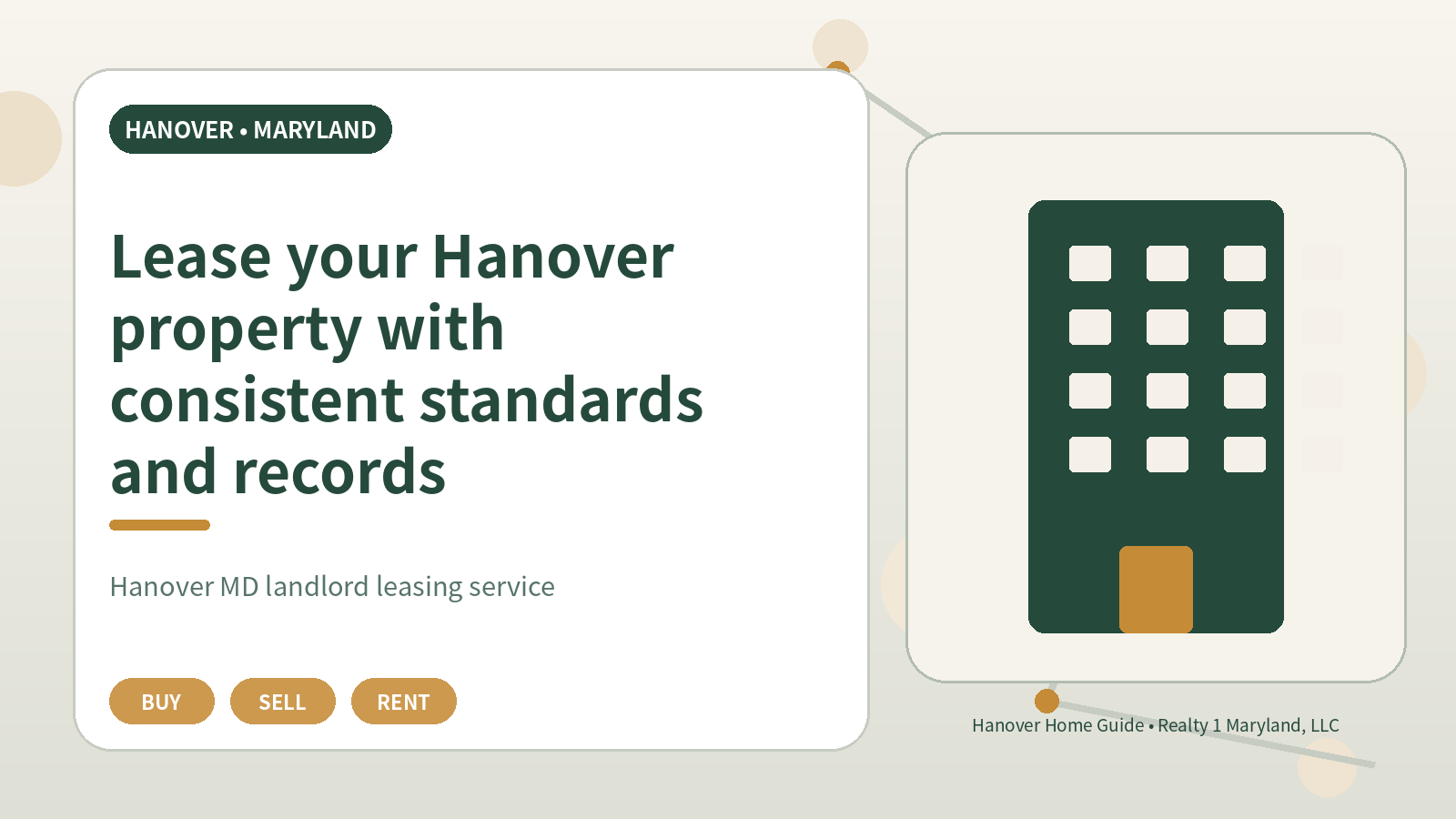 Lease your Hanover property with consistent standards and records original illustration