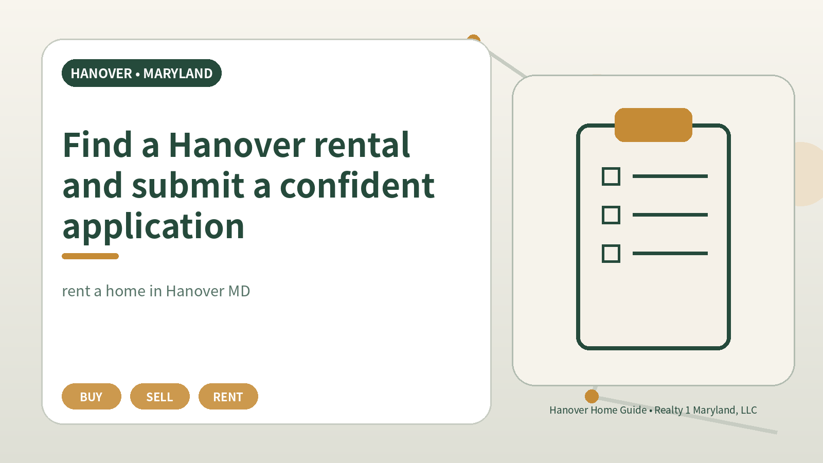 Find a Hanover rental and submit a confident application original illustration